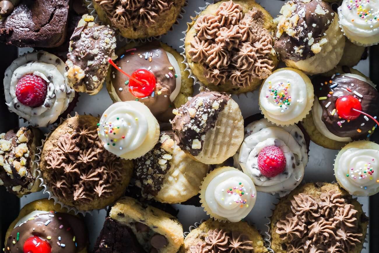 Table covered with sweet foods